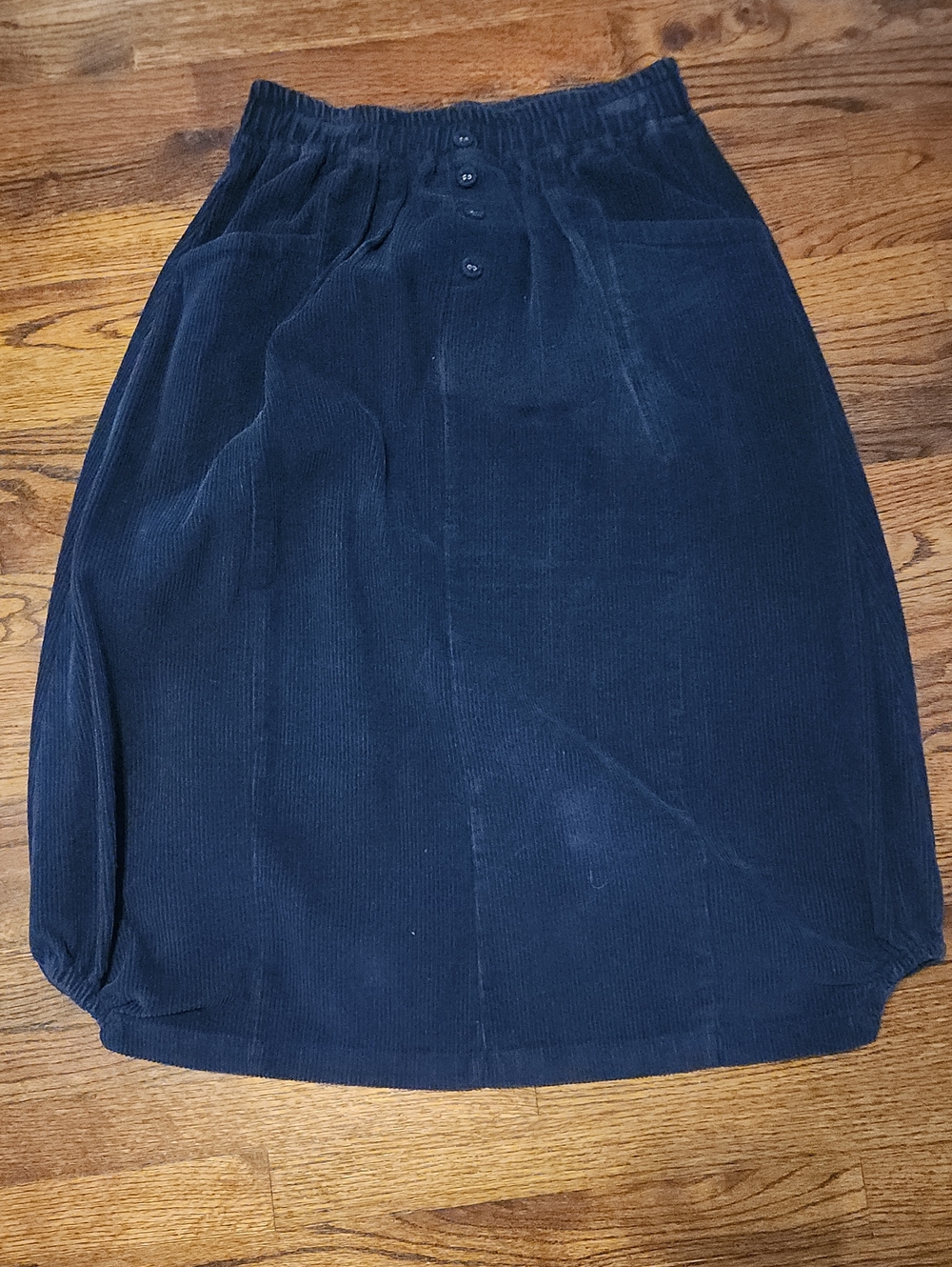 Women's Navy Corduroy Skirt